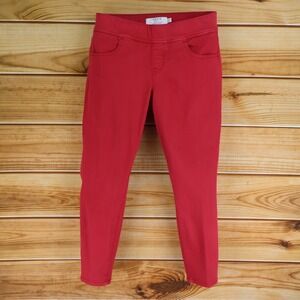 Torrid Lean Jeans Womens Size 0S Red Denim Stretch Mid Rise Pockets Skinny Leg